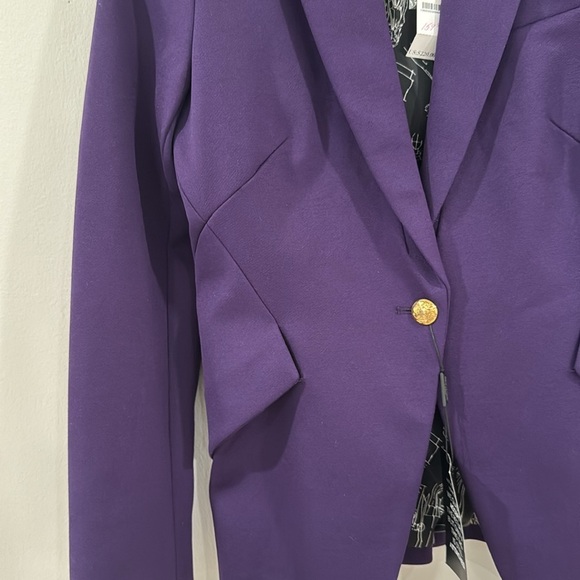 NWT WHBM Luxe Stretch Editor Blazer Purple - Picture 5 of 9